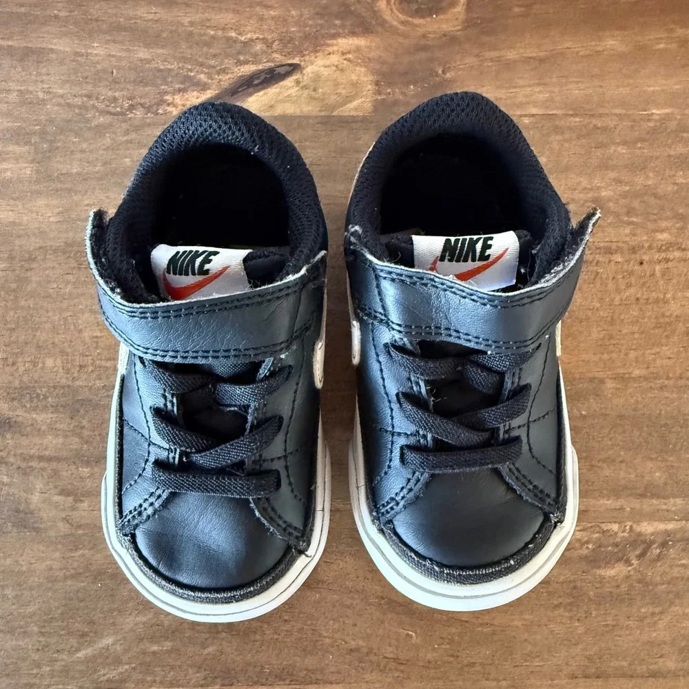 Nike Court Legacy TD Black White Hook & Loop Toddler Sneakers Size 5C DA5382-002 - Picture 7 of 10